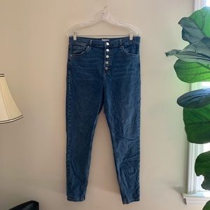 TopShop Button Up Blue Jeans